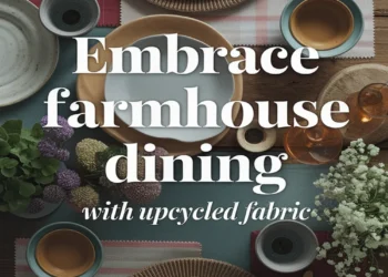 Image for: Embrace Farmhouse Living in Your Dining Room Using Upcycled Fabric