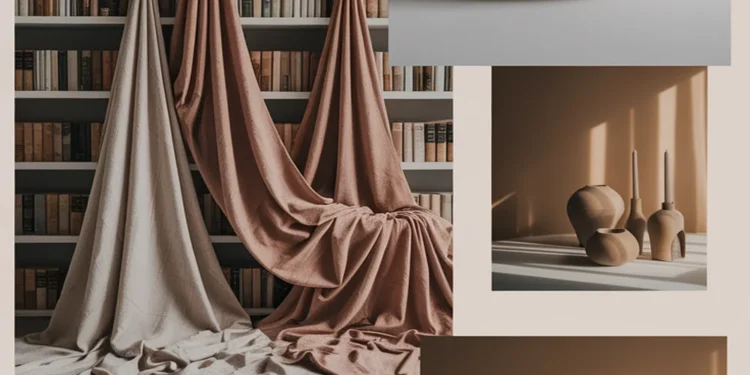 Image for: Enhancing a Minimalist Library Aesthetic Using Upcycled Fabric